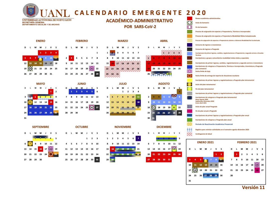 Calendario emergente
